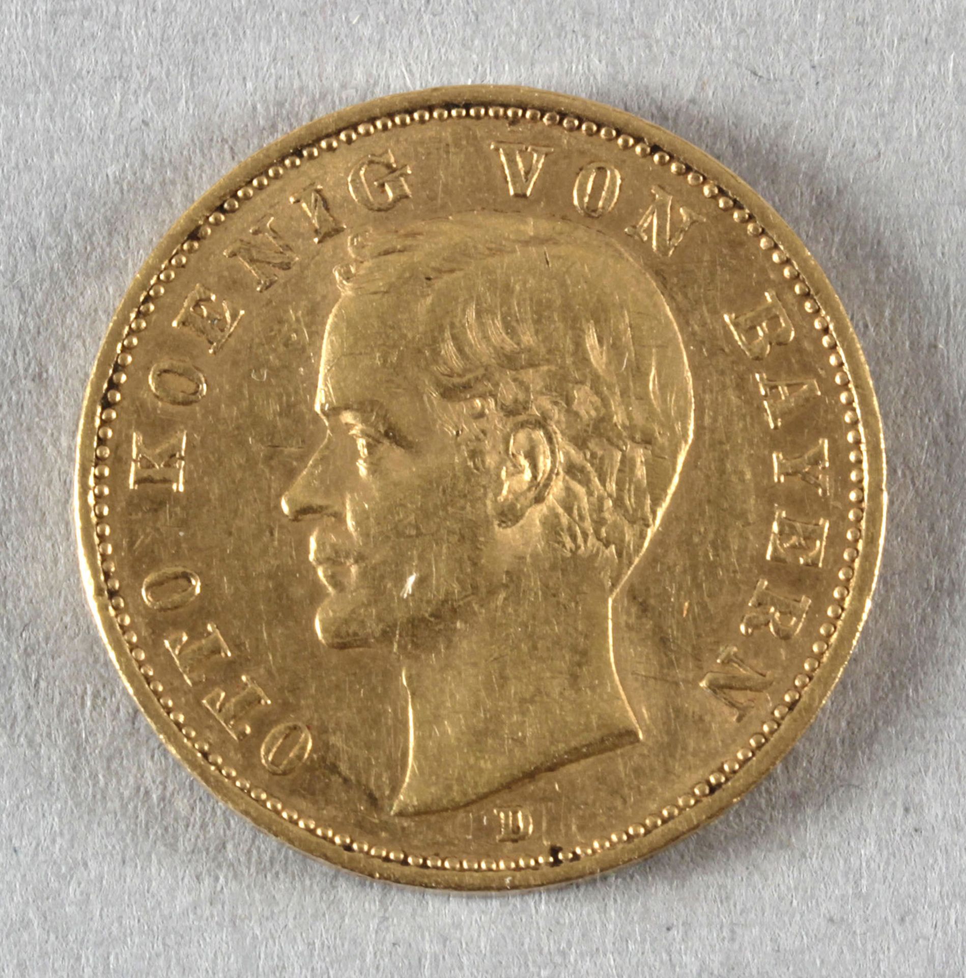 Goldmünze, 20 Mark, dt. Kaiserreich (Bayern), 1905 D, Otto
