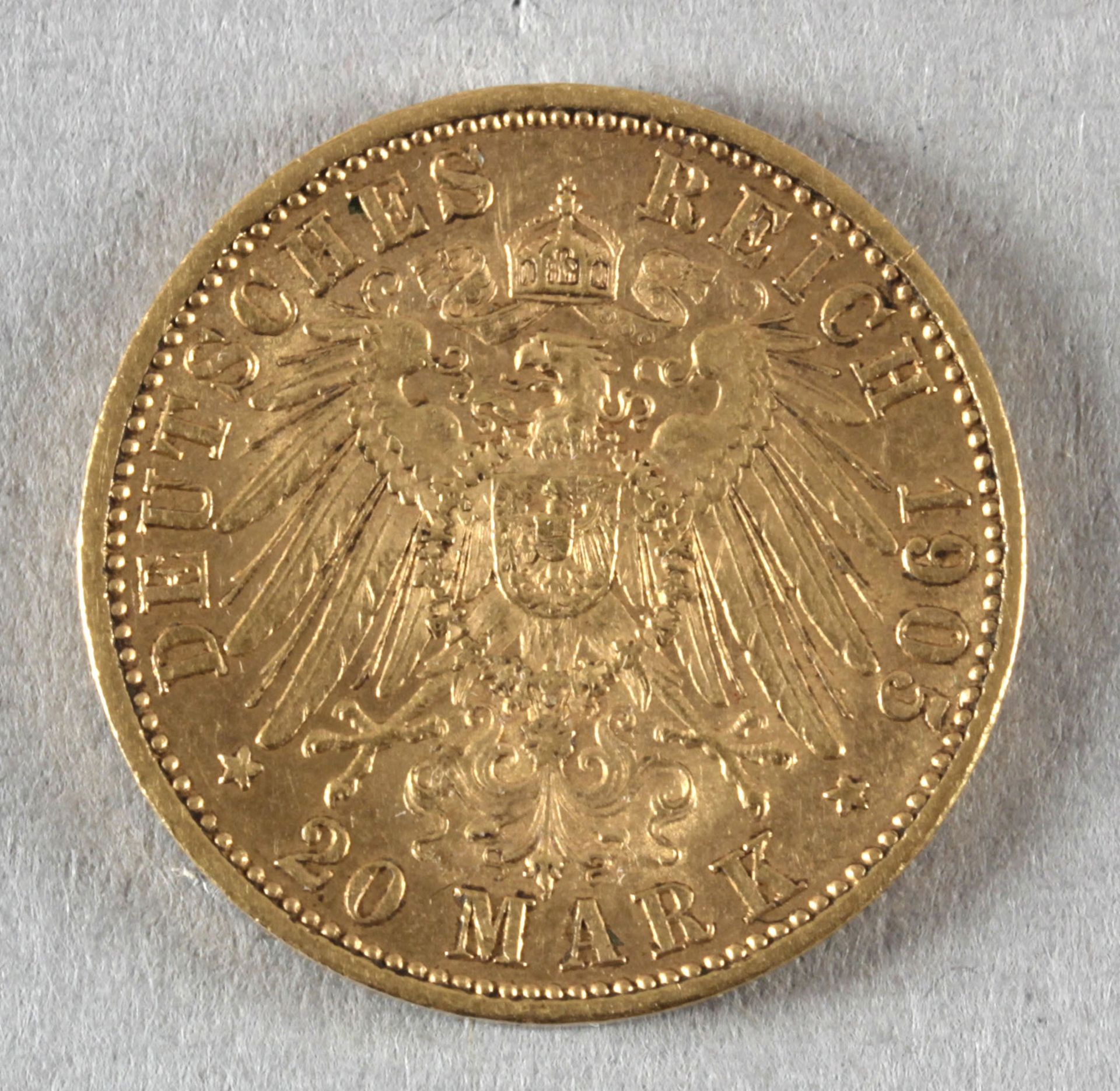 Goldmünze, 20 Mark, dt. Kaiserreich (Bayern), 1905 D, Otto - Image 2 of 2
