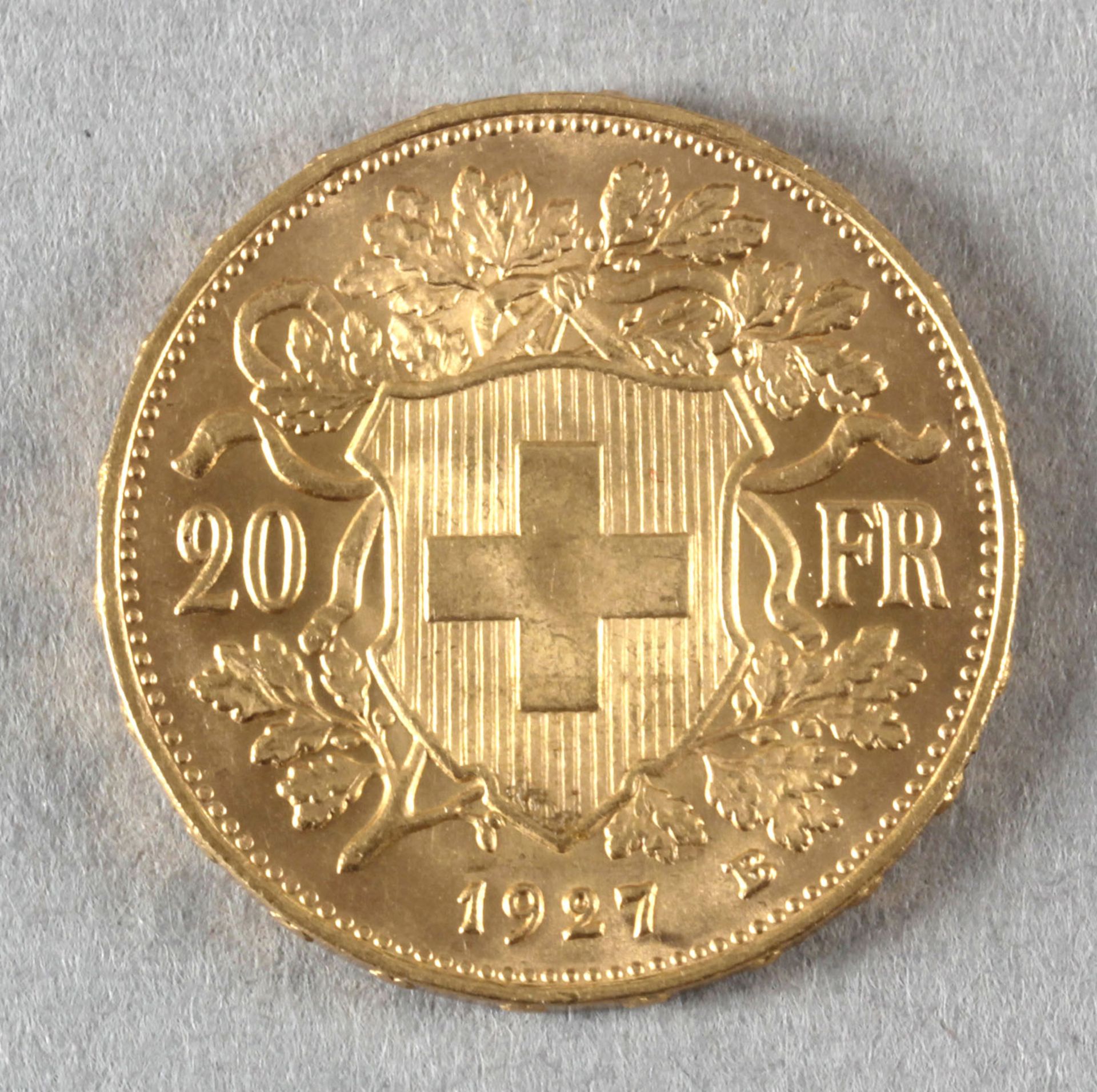 Goldmünze, 20 Franken, Schweiz, 1927, Vreneli - Bild 2 aus 2