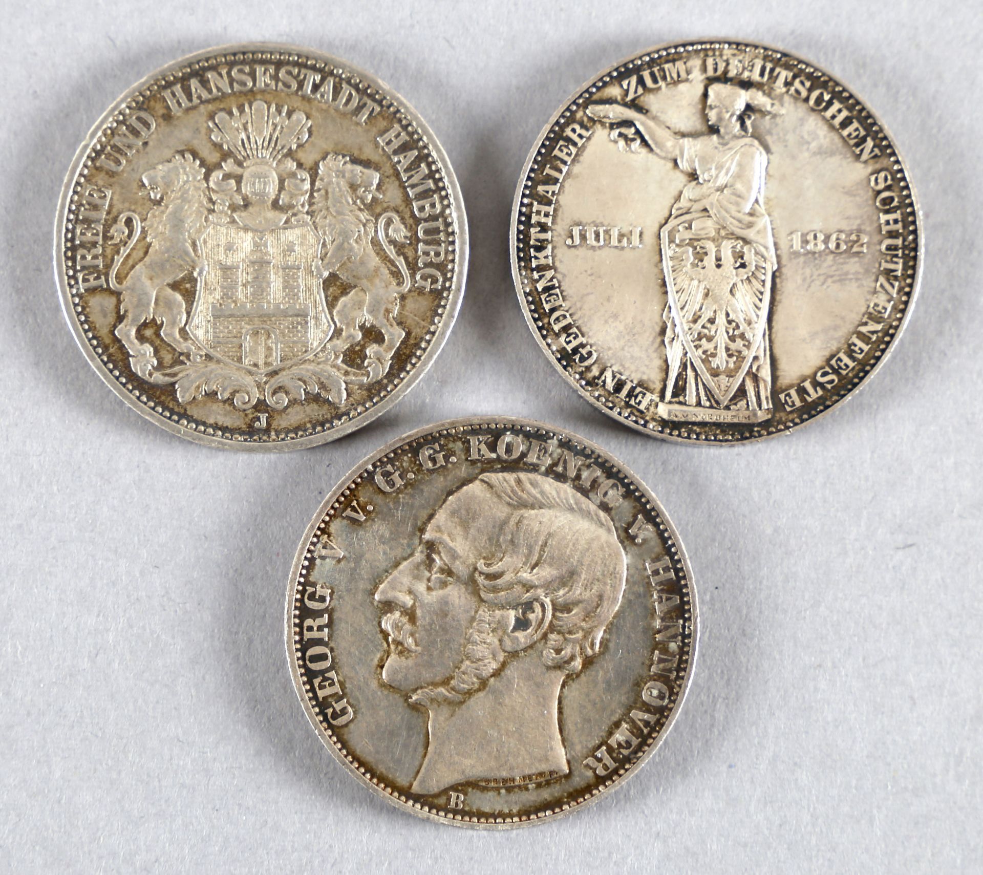 3 deutsche Silbermünzen