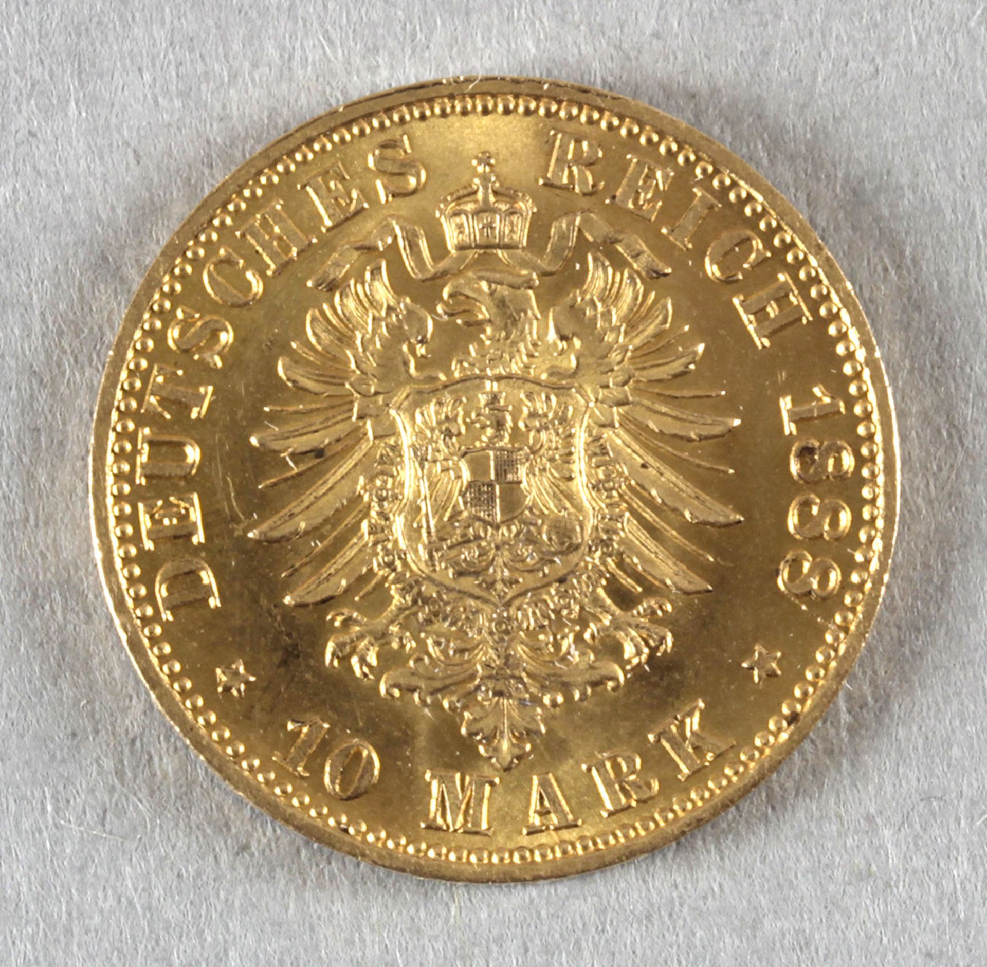 Goldmünze, 10 Mark, dt. Kaiserreich (Preußen), 1888 A, Friedrich III. - Image 2 of 2