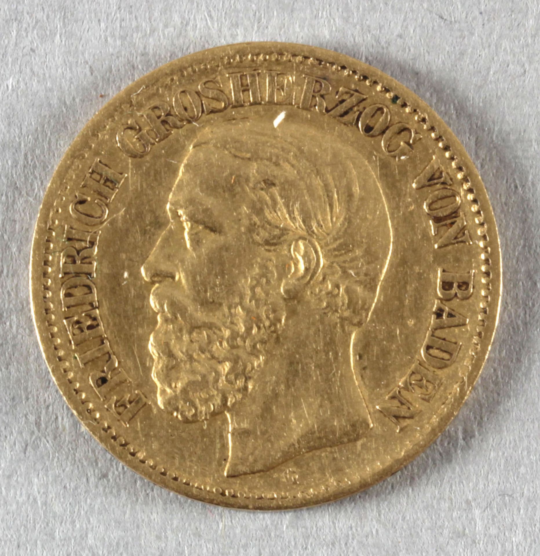 Goldmünze, 10 Mark, dt. Kaiserreich (Baden), 1875 G, Friedrich