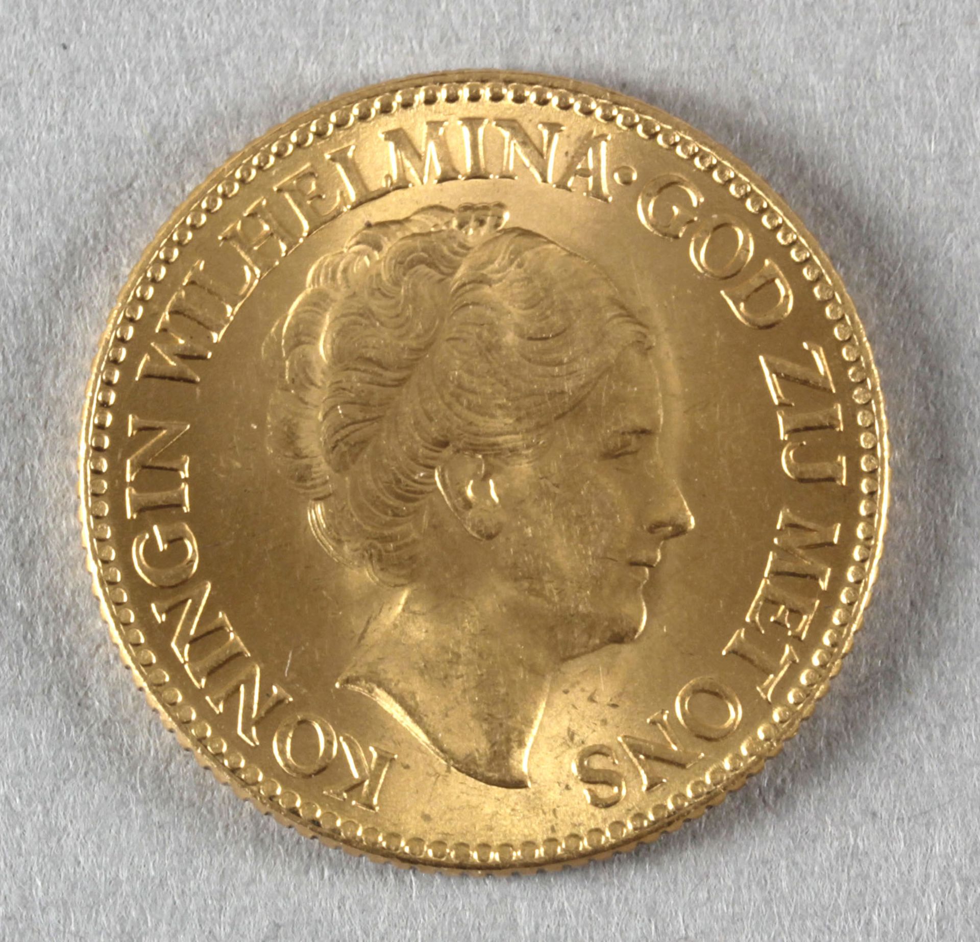Goldmünze, 10 Gulden, Niederlande, 1927, Wilhelmina