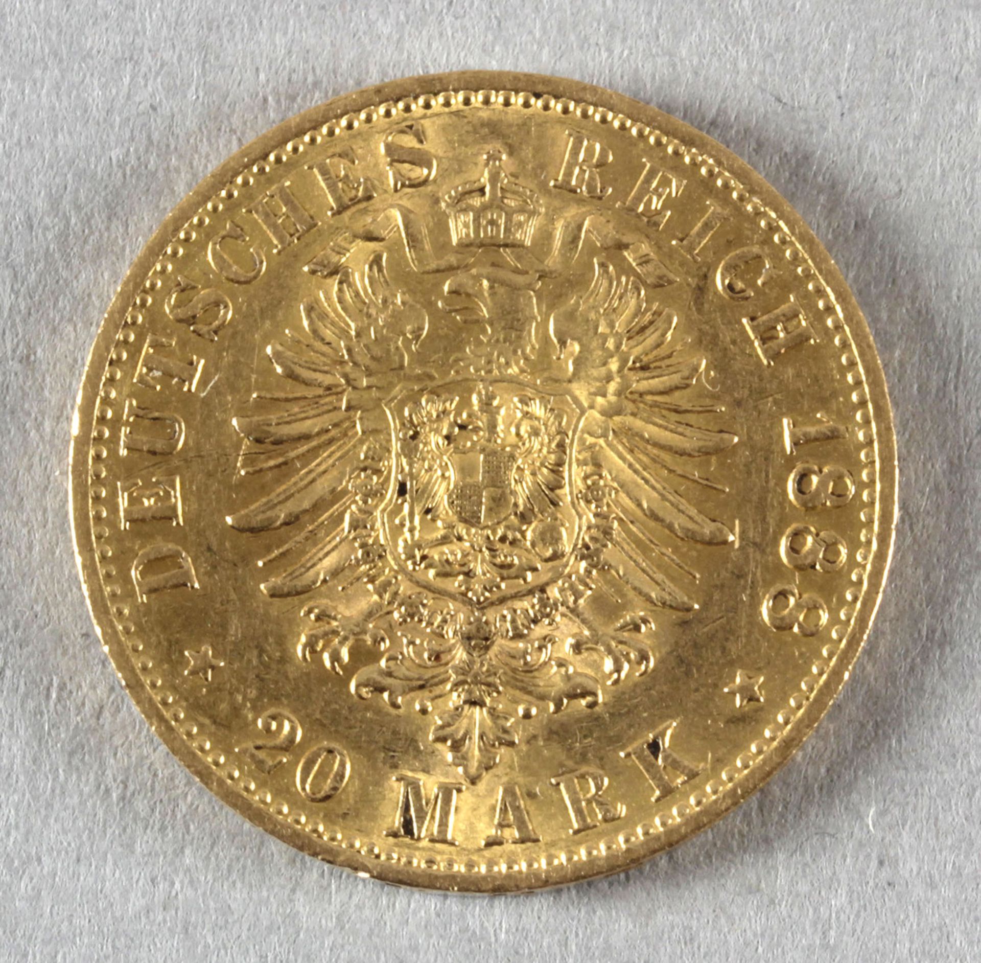 Goldmünze, 20 Mark, dt. Kaiserreich (Preußen), 1888 A, Friedrich III. - Image 2 of 2