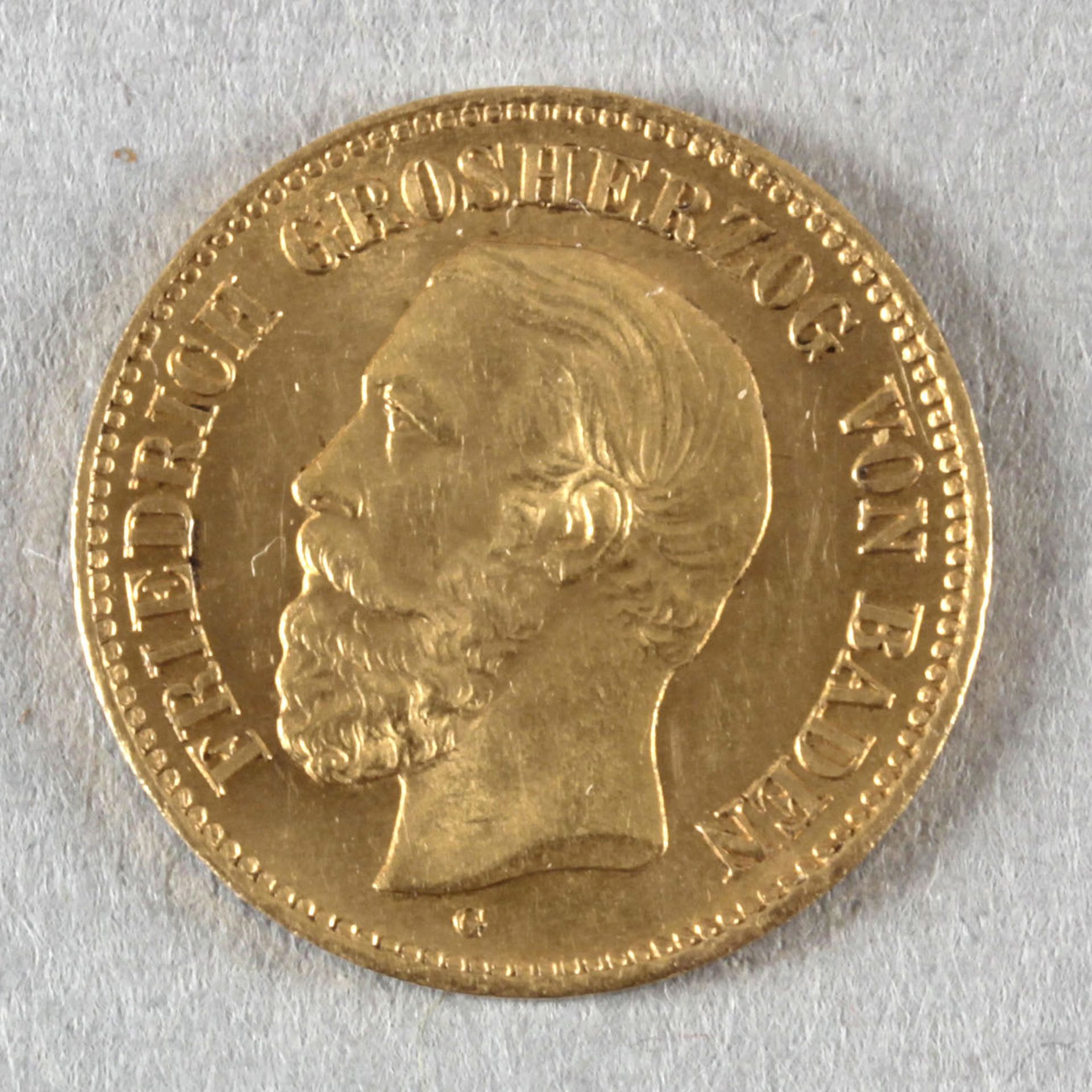 Goldmünze, 5 Mark, dt. Kaiserreich (Baden), 1877 G, Friedrich