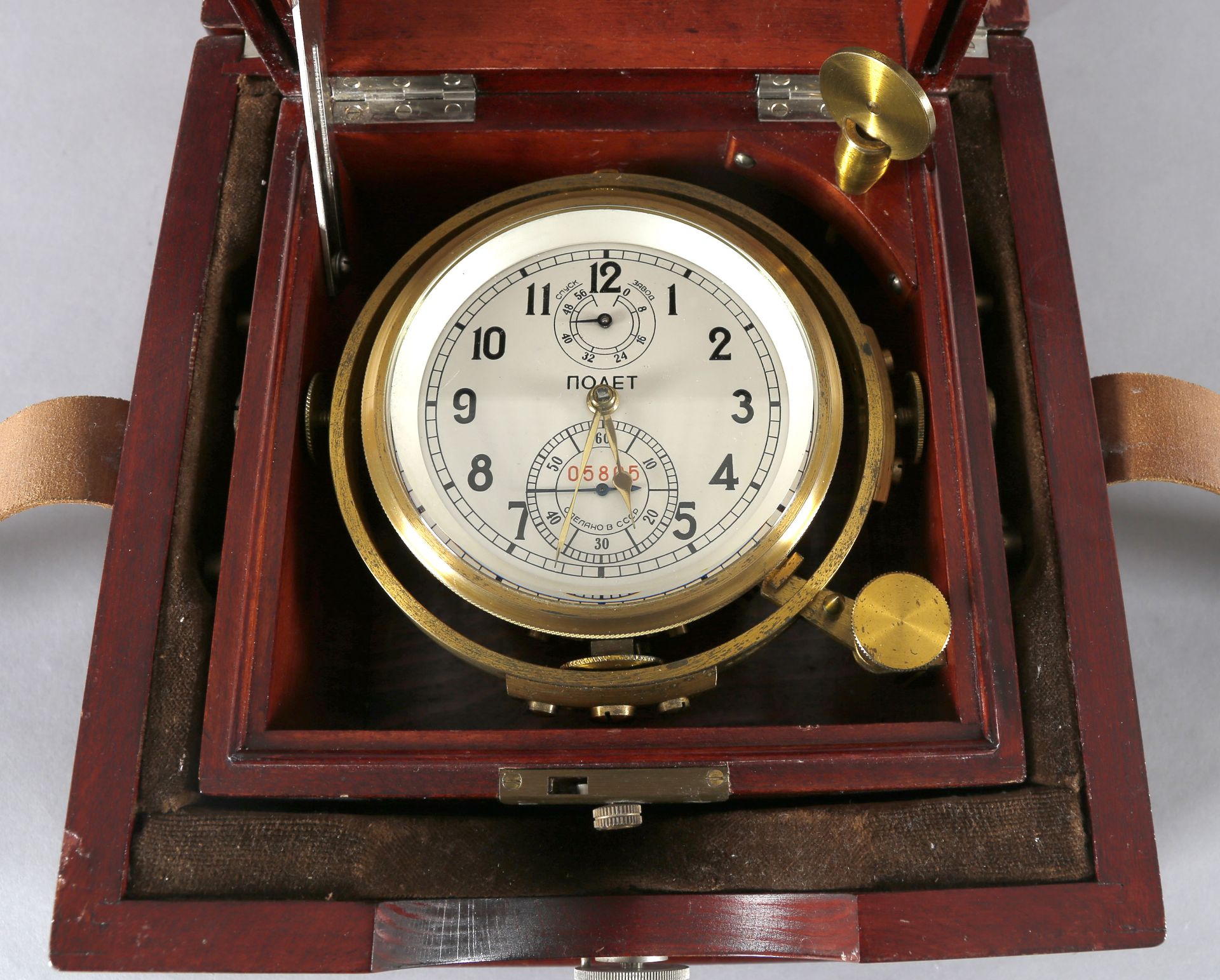Schiffschronometer 'Poljot', Seriennummer 05805 (auf dem Zifferblatt), wohl um 1970 - Image 3 of 3