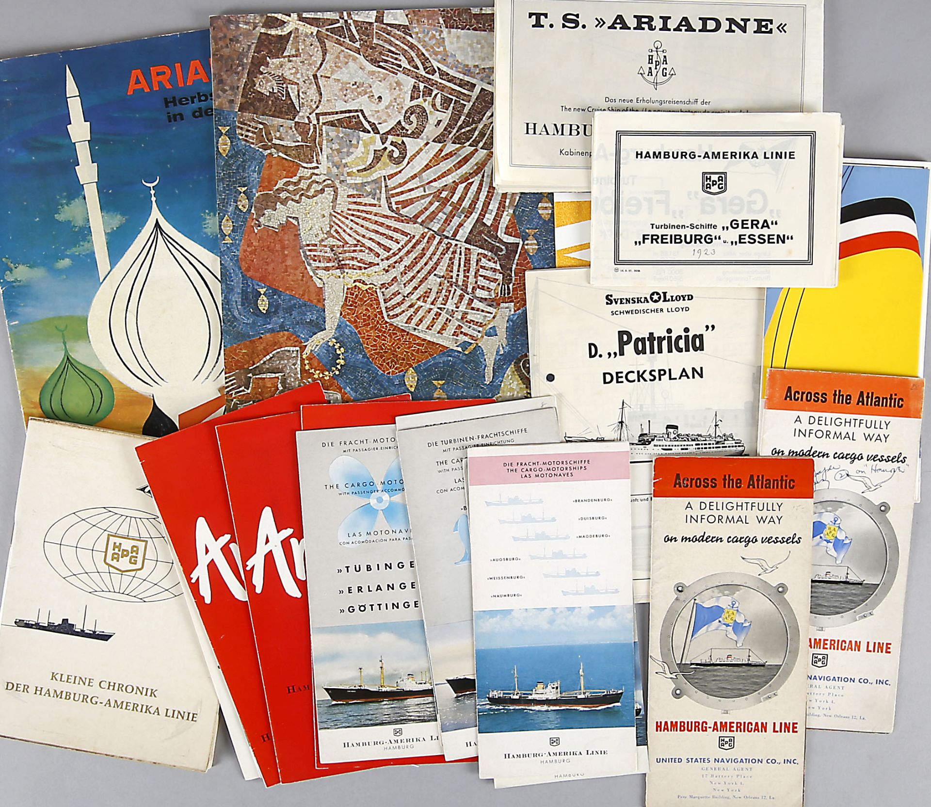 Konvolut 20 Veröffentlichungen zu Schiffen der HAPAG, Hamburg 1953-1970