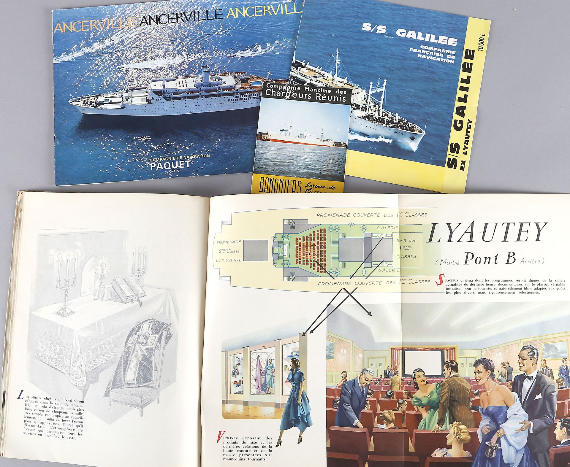 Konvolut 3 Veröffentlichungen der Reederei 'Compagnie de Navigation Paque', Marseille 1952-1965