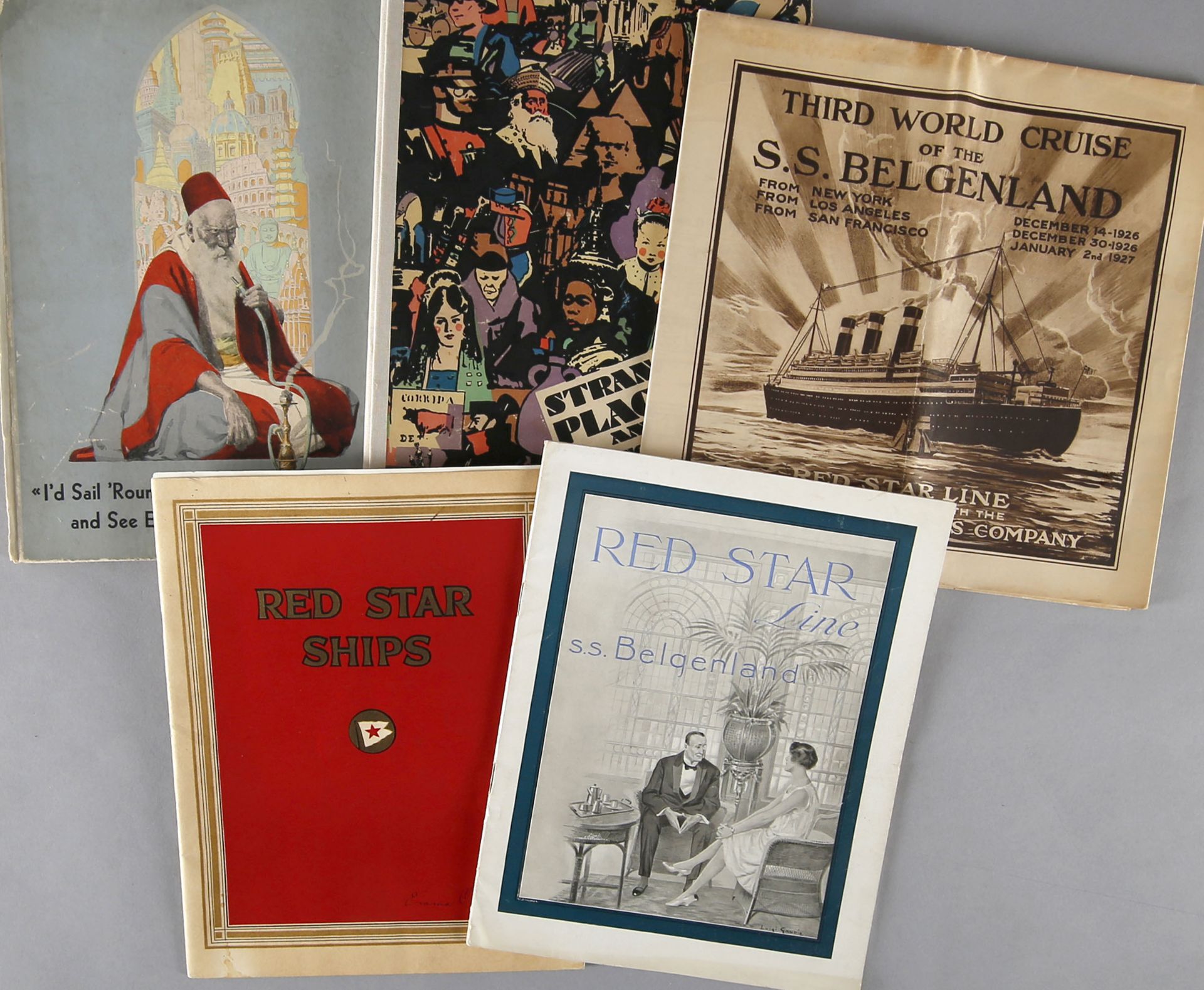 Konvolut 5 Dokumente der Reederei 'Red Star Line', vornehmlich zum Dampfer 'Belgenland', 1917-1930