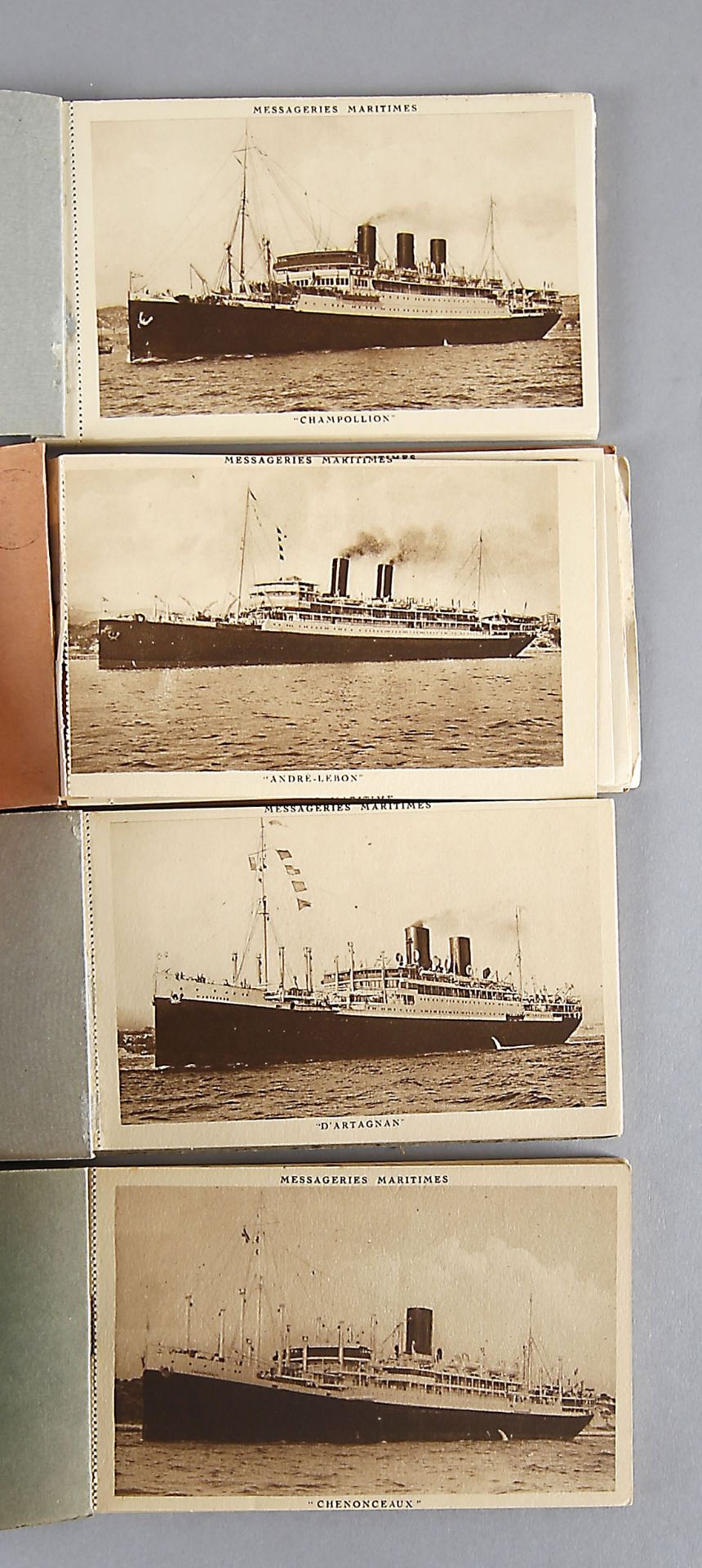 Konvolut 4 Postkartensets zu je 12 Stück der 'Messageries Maritimes', Paris 1914-1925