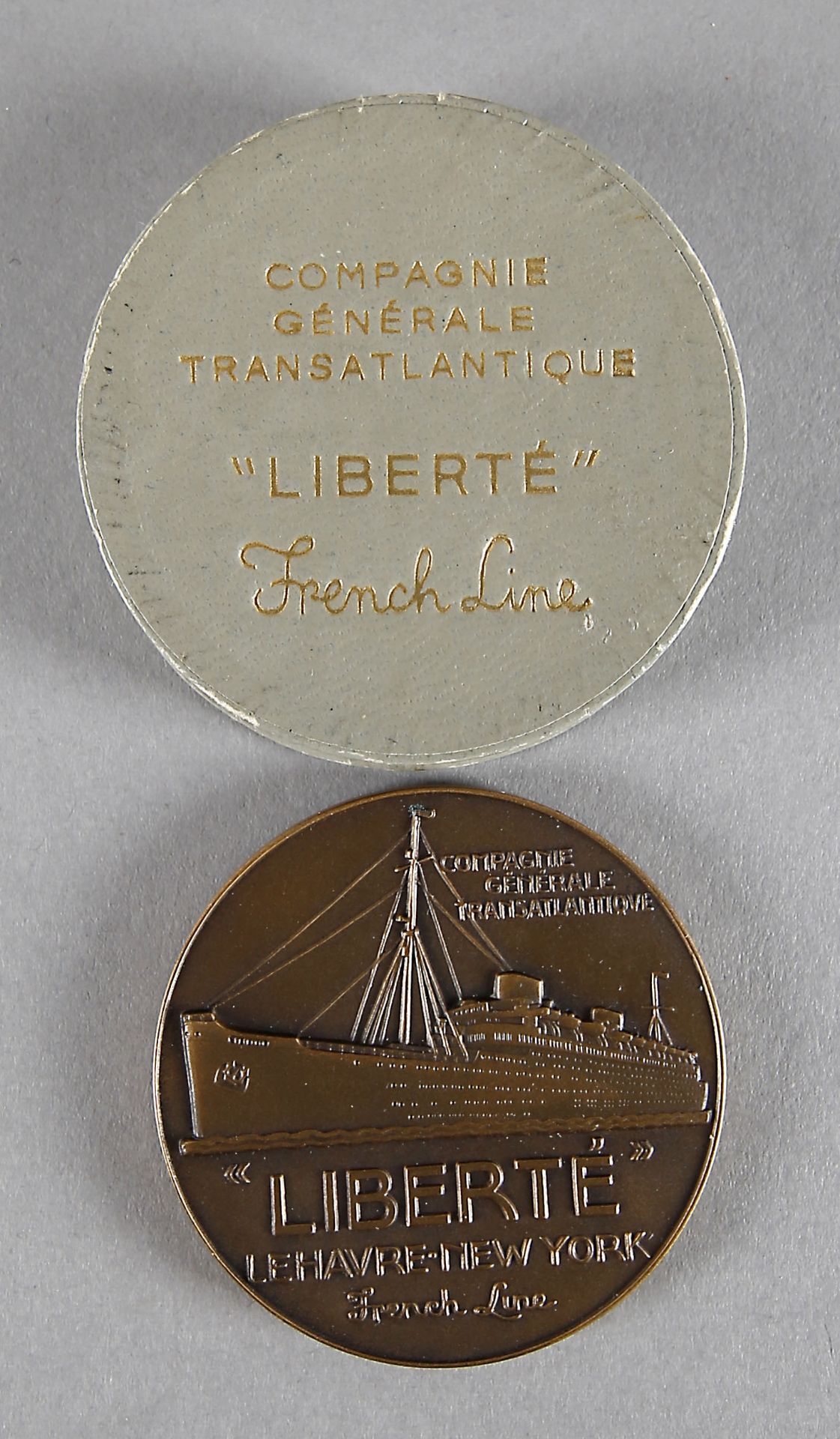 Medaille zur Indienststellung der 'Liberté' für die 'French Line' am 2. August 1950