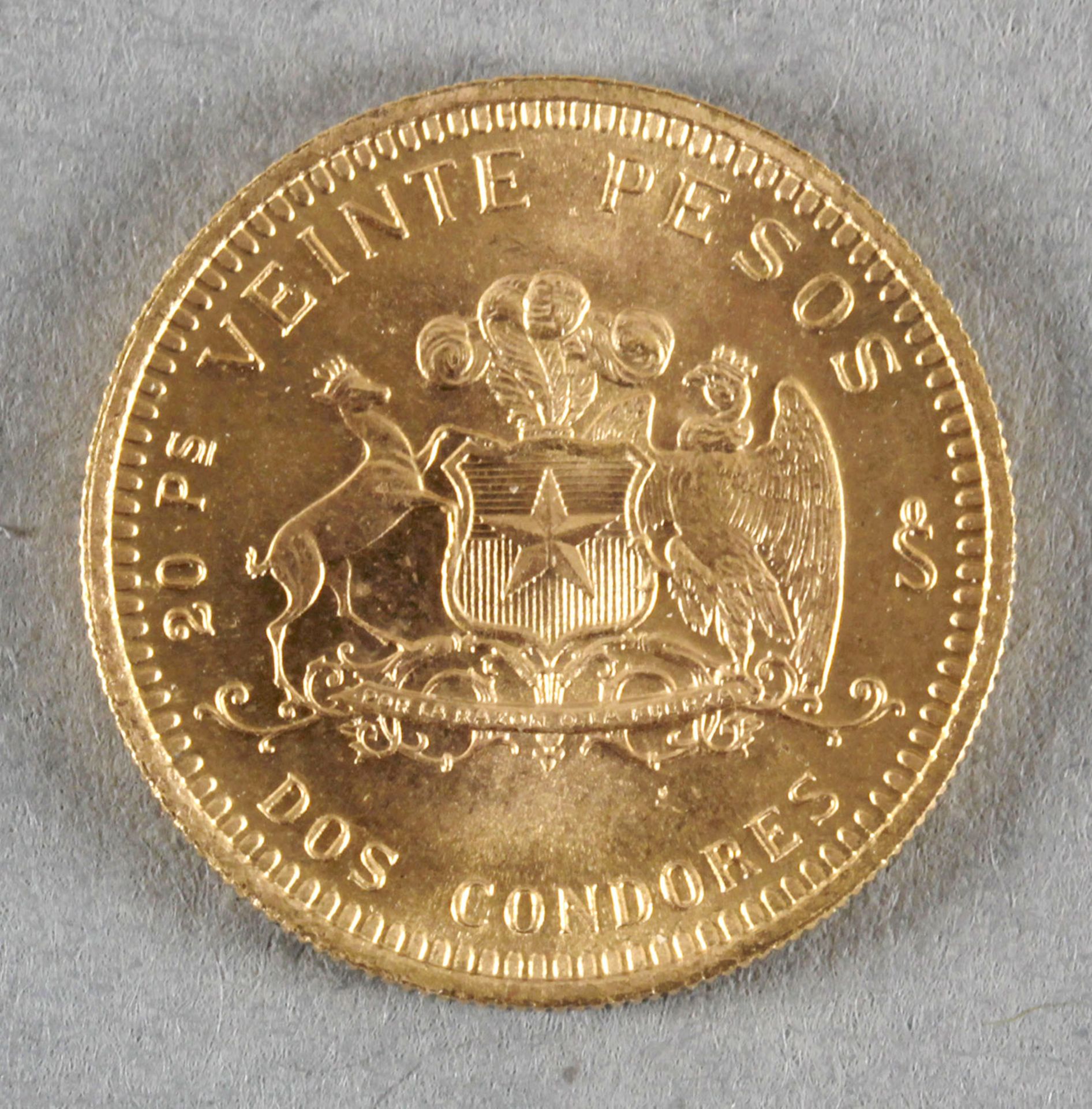 Goldmünze, 20 Pesos (Dos Condores), Chile, 1976 - Image 2 of 2