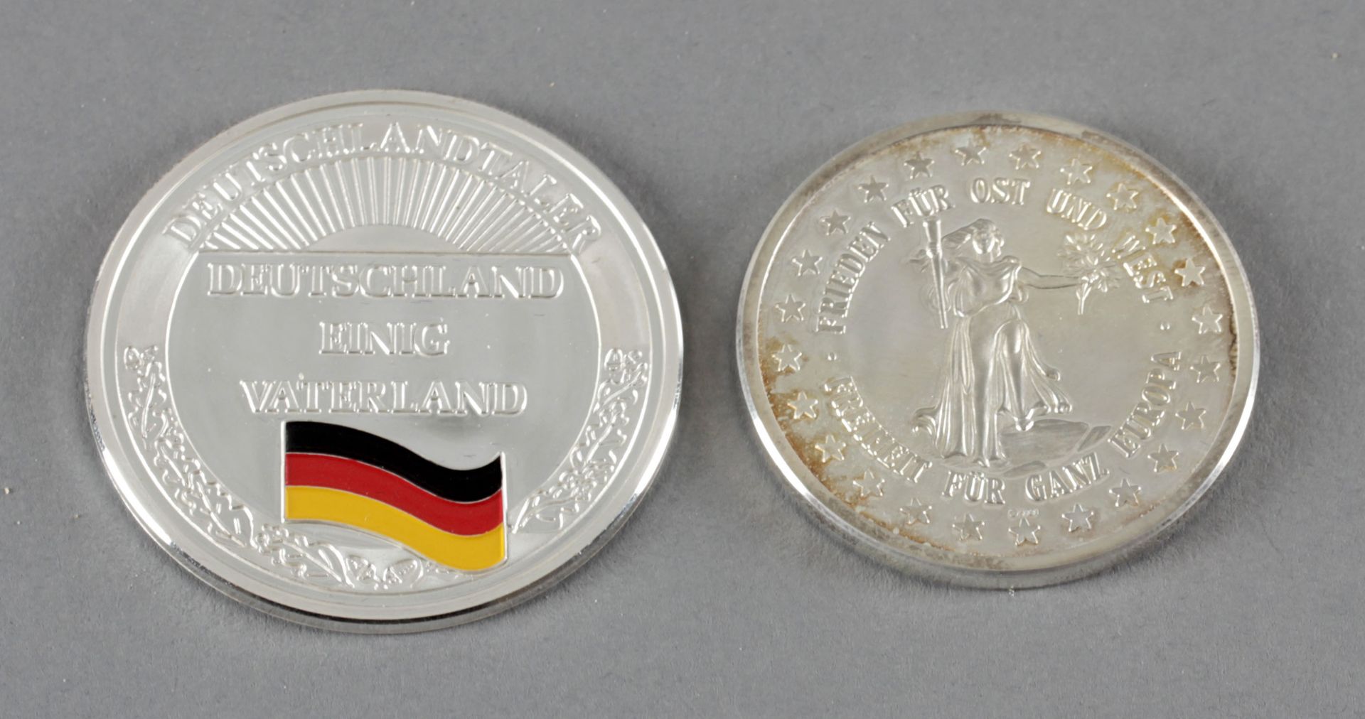 2 Silbermedaillen Wiedervereinigung 1989/1990