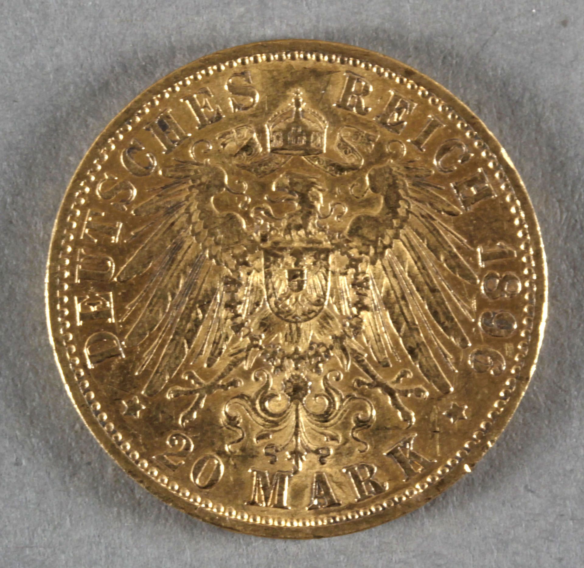 Goldmünze, 20 Mark, 1896 A, Wilhelm II. (Preußen) - Image 2 of 2