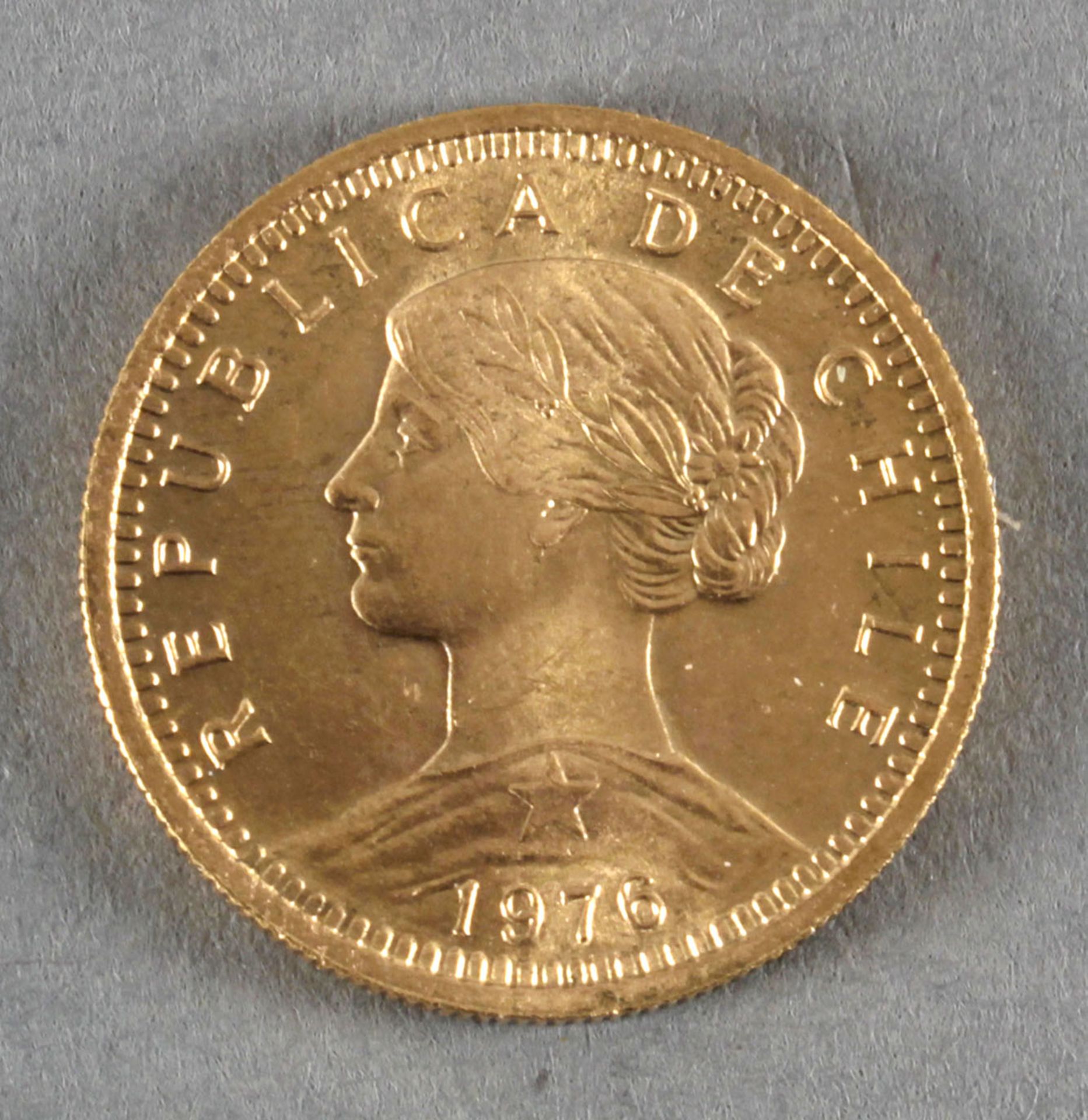 Goldmünze, 20 Pesos (Dos Condores), Chile, 1976