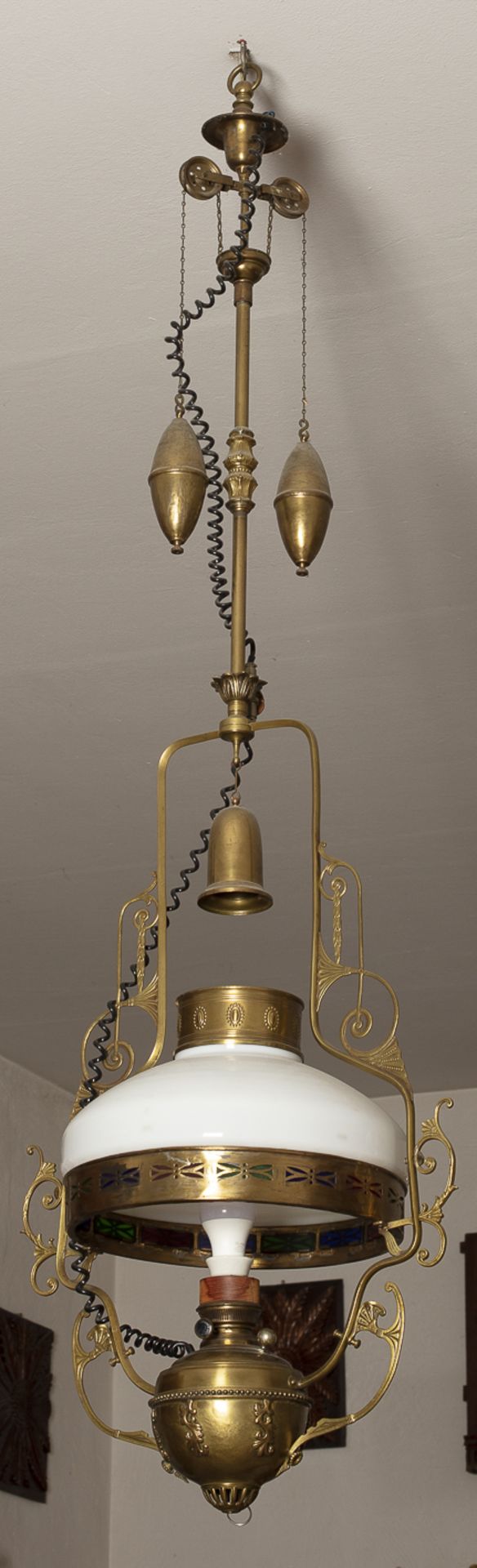 Jugendstil-Petroleumlampe (elektrifiziert), um 1900 - Image 2 of 2