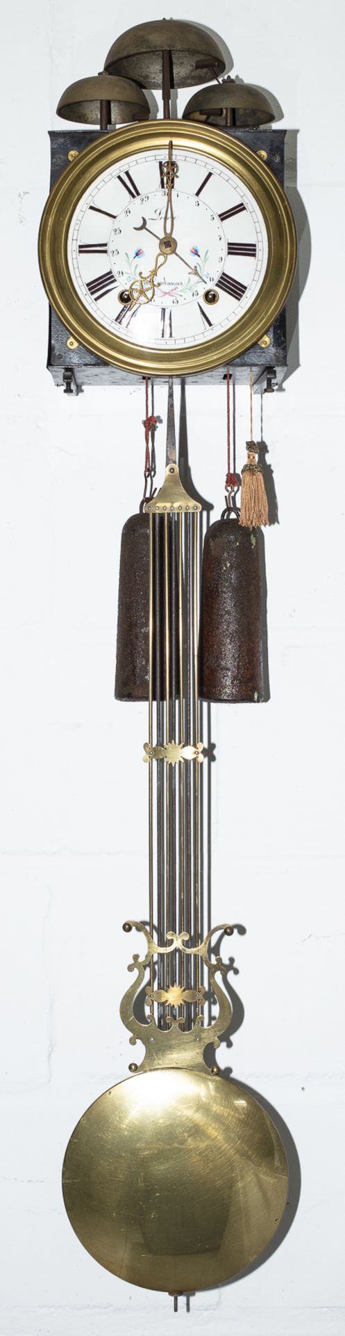Comtoise-Uhr mit 3 Glocken und Viertelstundenschlag, Franche-Comté, um 1840-50 - Image 2 of 3