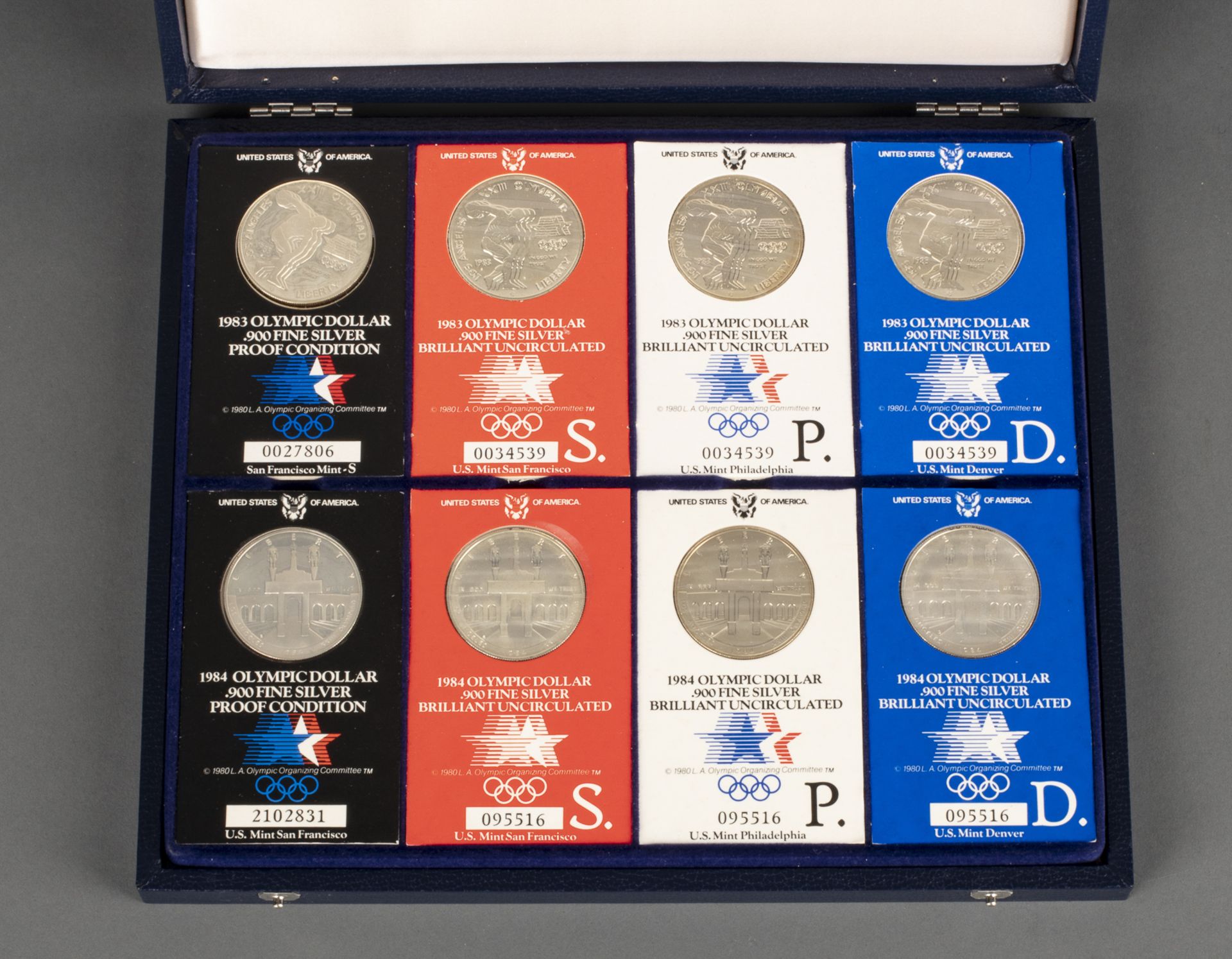 Vollständiger Satz Silber-Gedenkmünzen der Olympischen Spiele 1983/1984 in Los Angeles und Sarajewo - Image 2 of 3