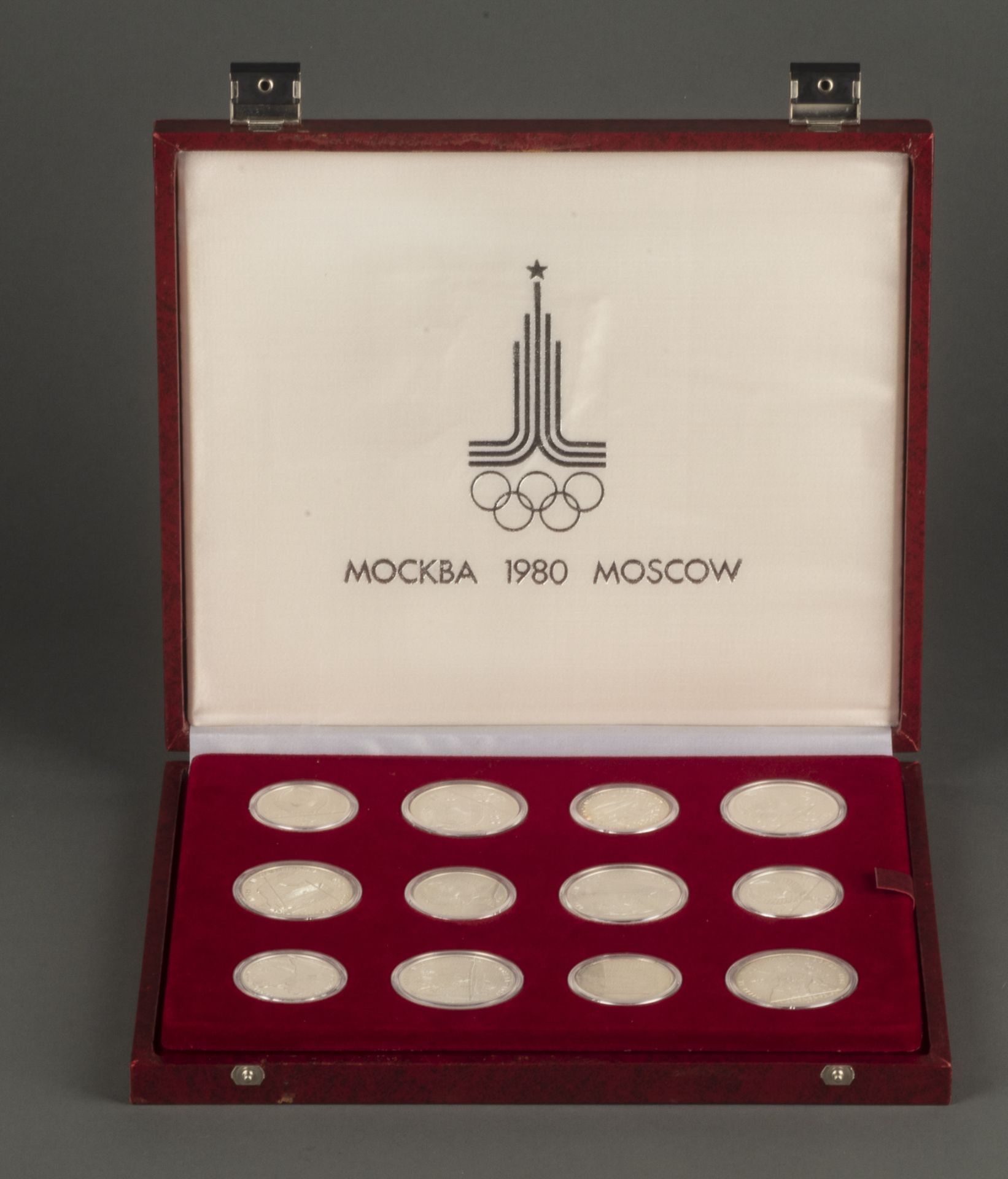 Vollständiger Satz Silbermünzen der Olympischen Spiele 1980 in Moskau