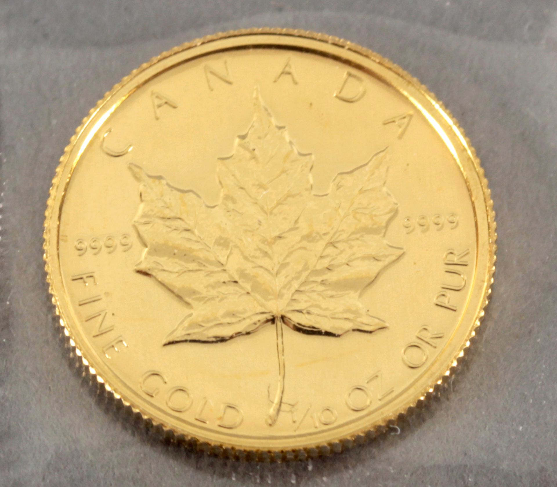 Goldmünze zu 5 Dollar 'Maple Leaf', Kanada 1989