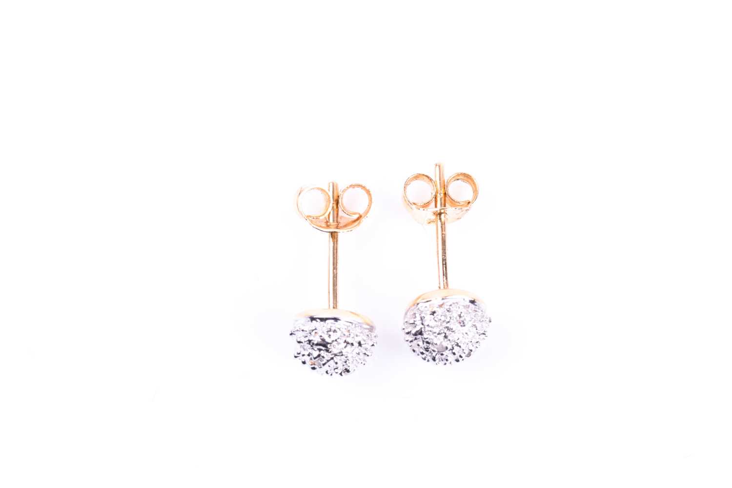 A pair of 18ct white gold and diamond accent ball stud earrings, approximately 6 mm diameter, 1.7 - Image 3 of 4