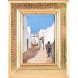 Emilio Sivilla Torres (1845-1894) Spanish, a North African village scene, oil on panel, signed to