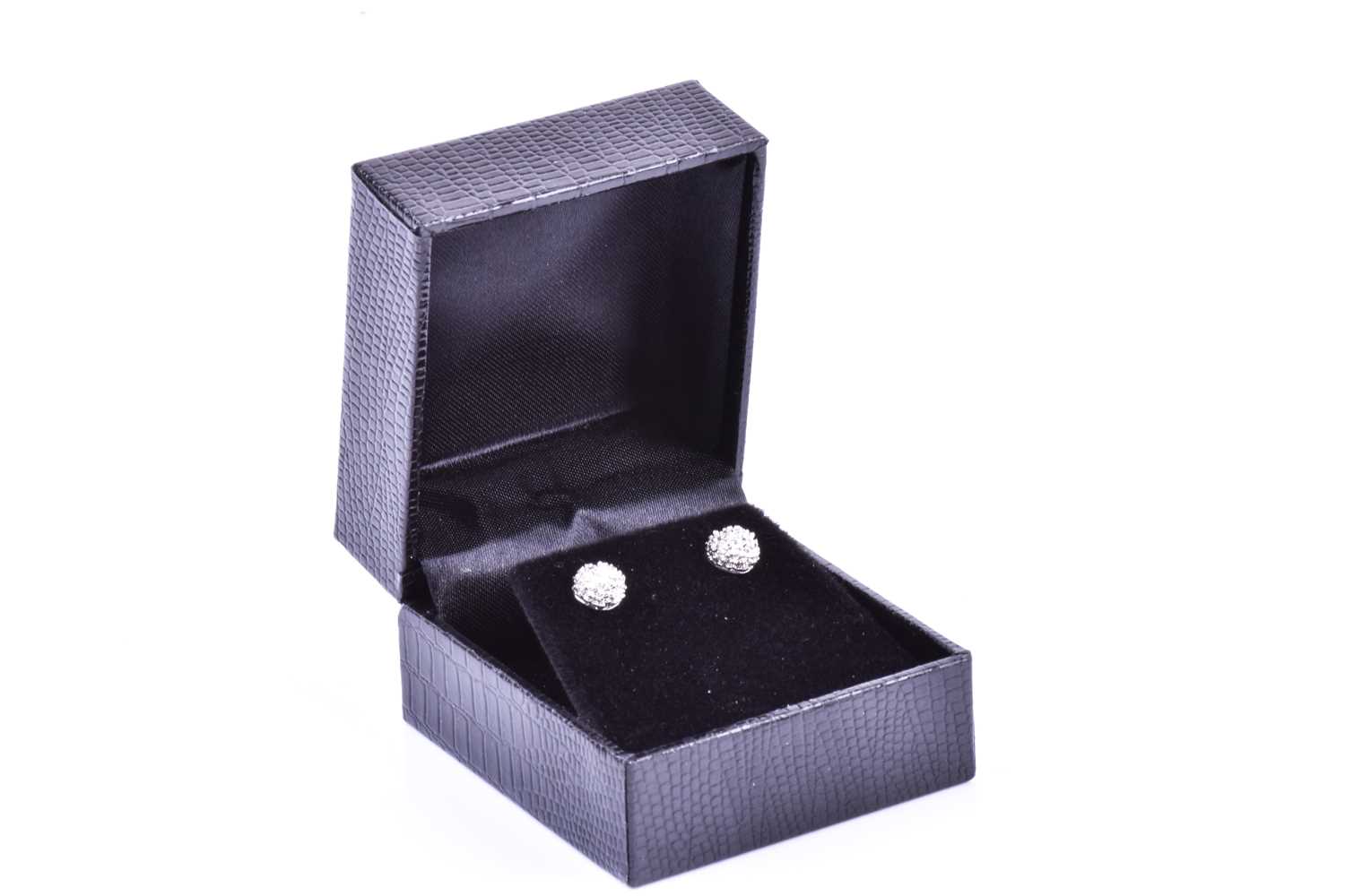 A pair of 18ct white gold and diamond accent ball stud earrings, approximately 6 mm diameter, 1.7 - Image 2 of 4