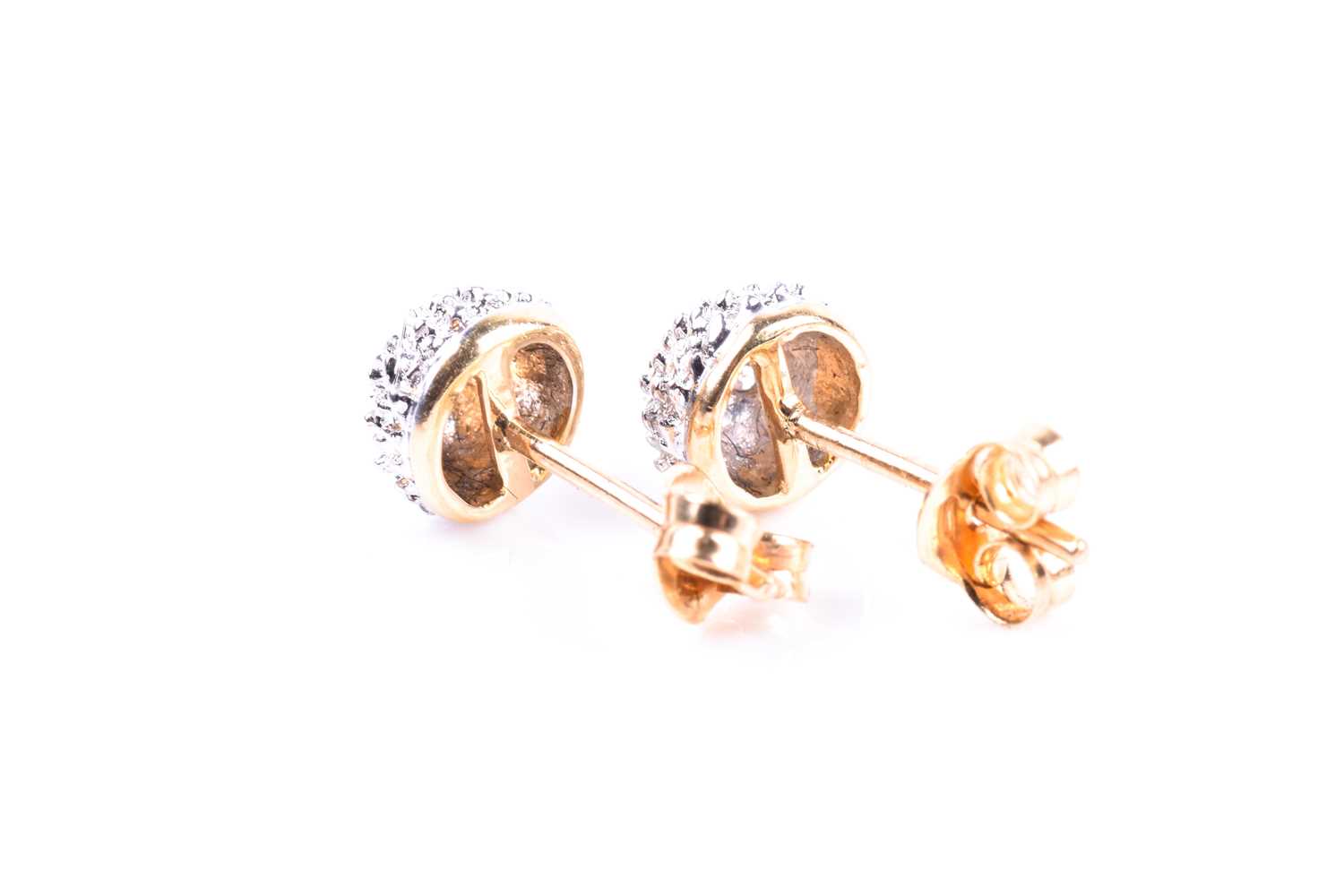 A pair of 18ct white gold and diamond accent ball stud earrings, approximately 6 mm diameter, 1.7 - Image 4 of 4