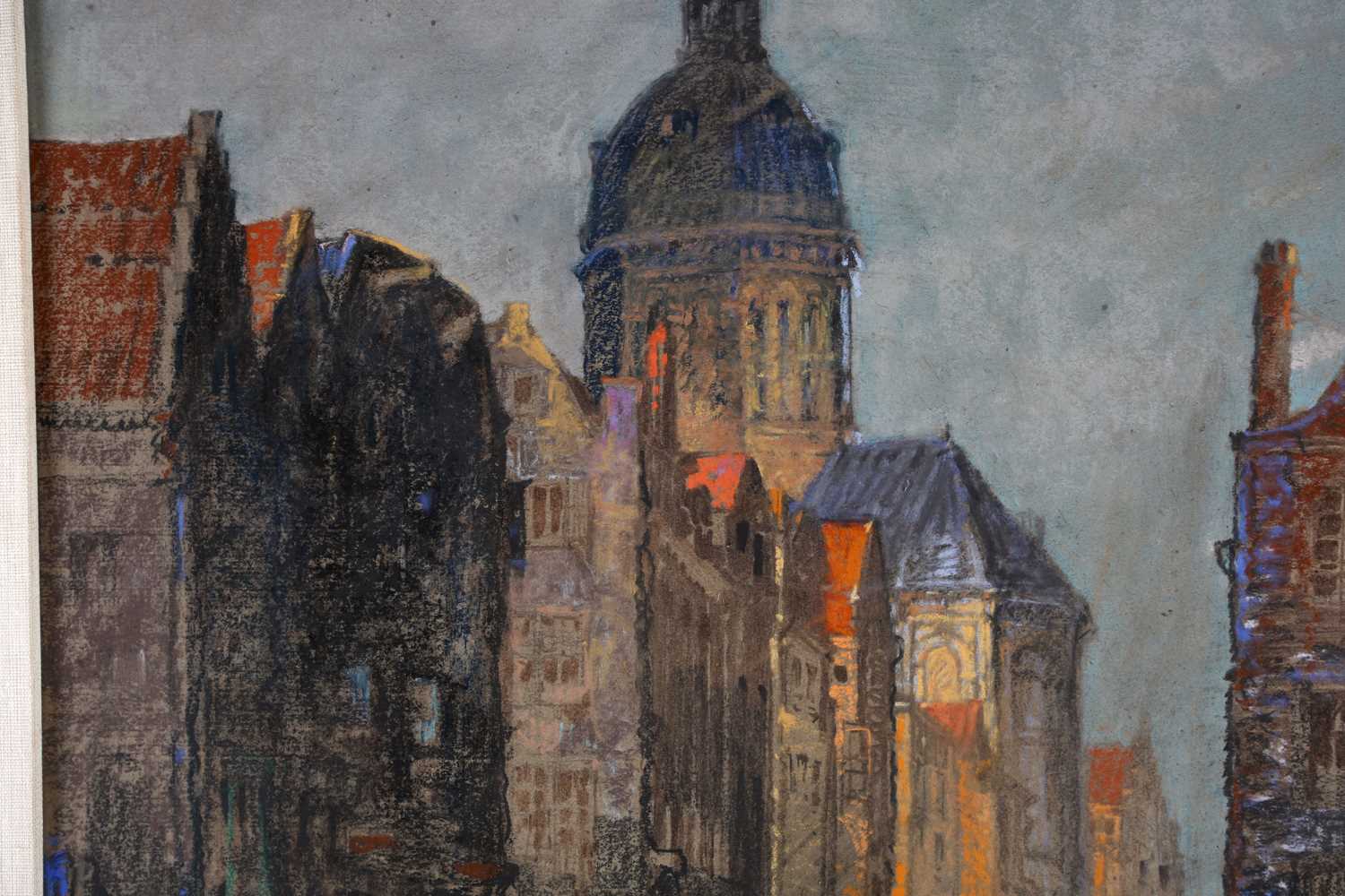 Herbert Davis Richter (1874-1955) British, 'The Old Church, Amsterdam', pastel on board, signed to - Image 5 of 6