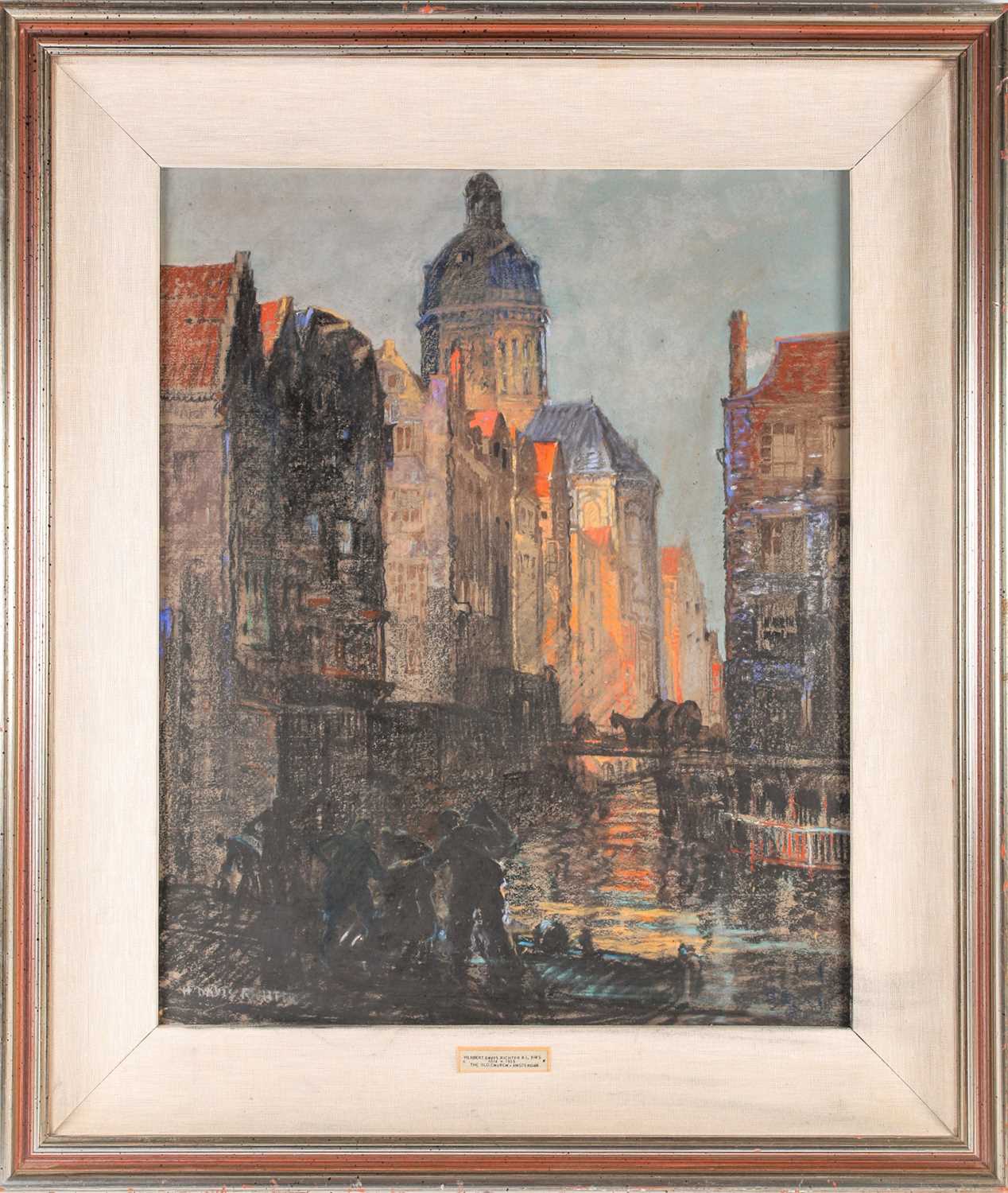 Herbert Davis Richter (1874-1955) British, 'The Old Church, Amsterdam', pastel on board, signed to
