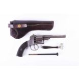 A Webley - Bentley attributed single action open top percussion revolver, mid 19th century, with