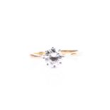 An 18ct yellow gold and solitaire diamond ring, the round brilliant-cut diamond of approximately 1.0