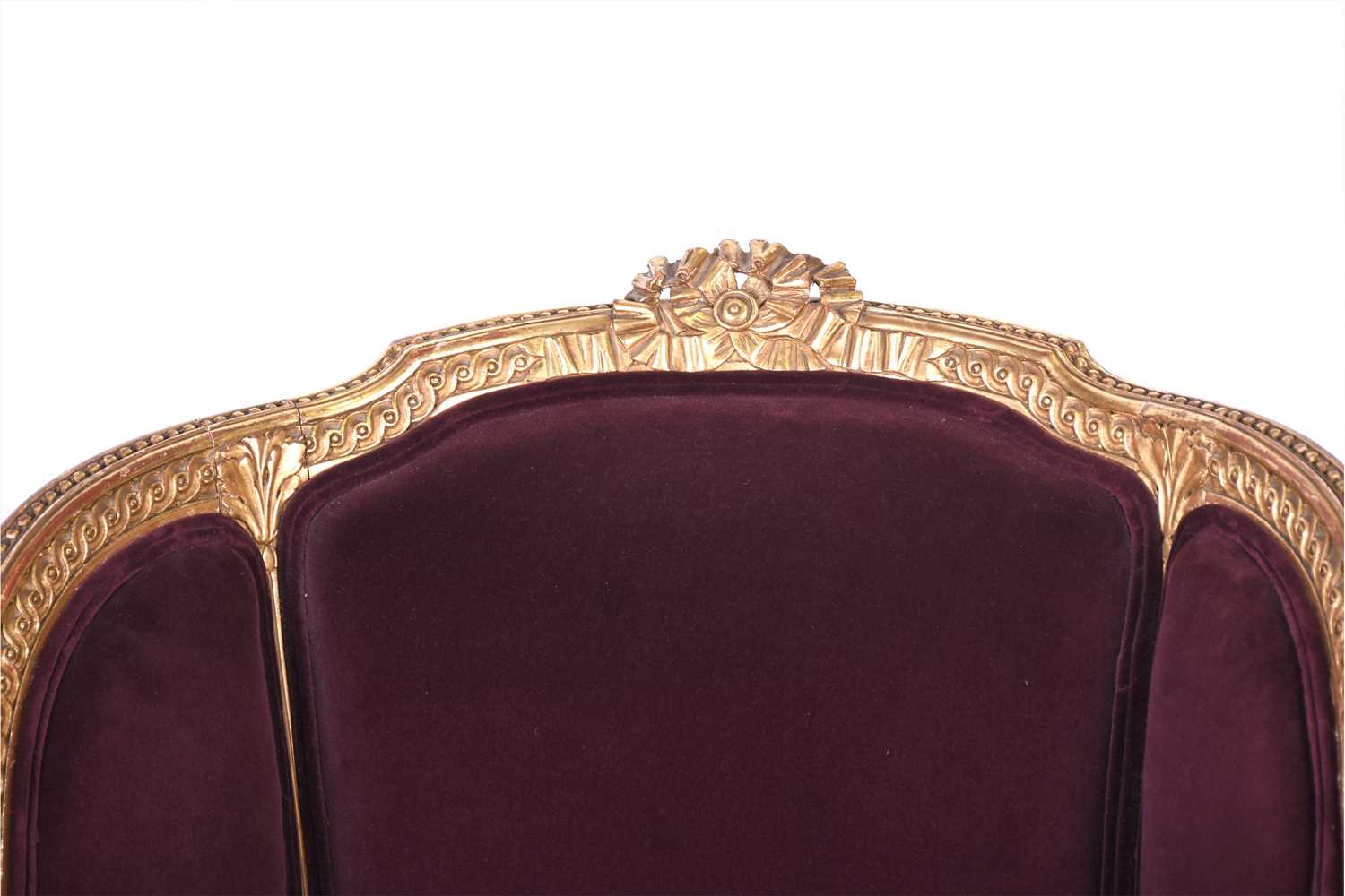 A French carved, gilded and upholstered armchair, late 19th/early 20th century, together with two - Image 6 of 24