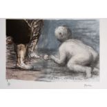 Henry Moore (1898-2006), 'Child Playing at Mother's Knees', lithographic print in colours, signed