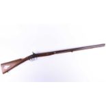 A 20 bore percussion sporting rifle, the lock plate engraved D N Ratcliffe within oak leaves, the
