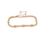 A yellow gold and diamond bracelet, set with three knotted segments inset with a diamond accent