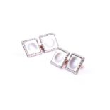 A pair of 9ct rose gold and mother-of-pearl cufflinks, of matched square design, 5.6 grams.
