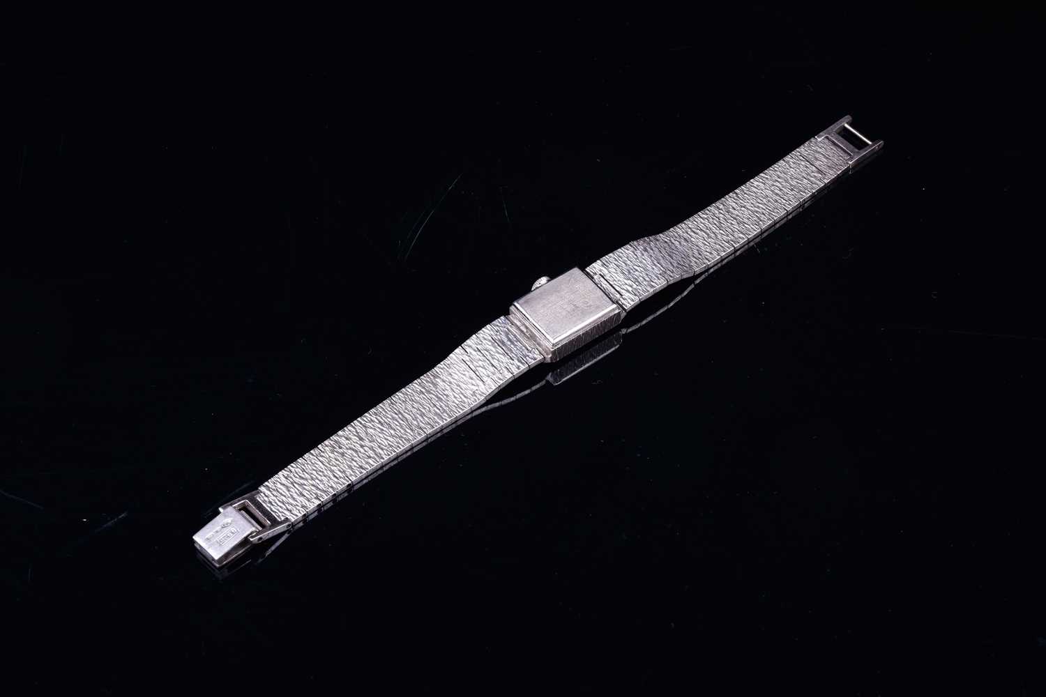 A Limit of Switzerland ladies silver wristwatch, the square dial with baton markers, on a textured - Image 2 of 7