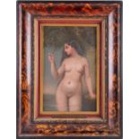 Gaston Saint-Pierre (1833-1916) French, a three-quarter portrait of a female nude, oil on panel,