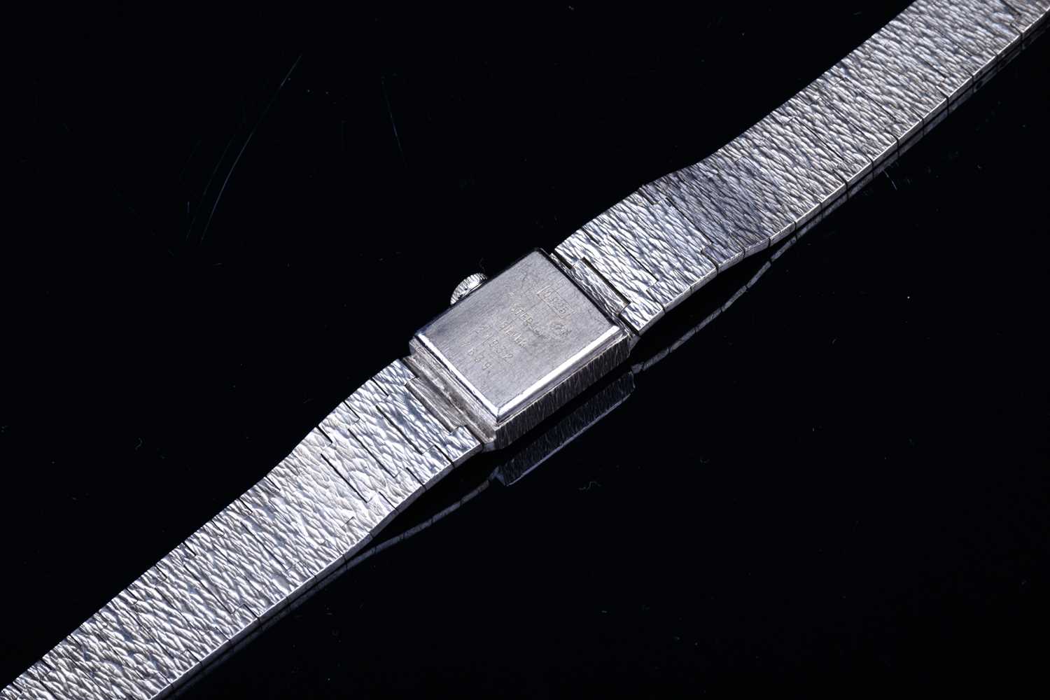 A Limit of Switzerland ladies silver wristwatch, the square dial with baton markers, on a textured - Image 3 of 7