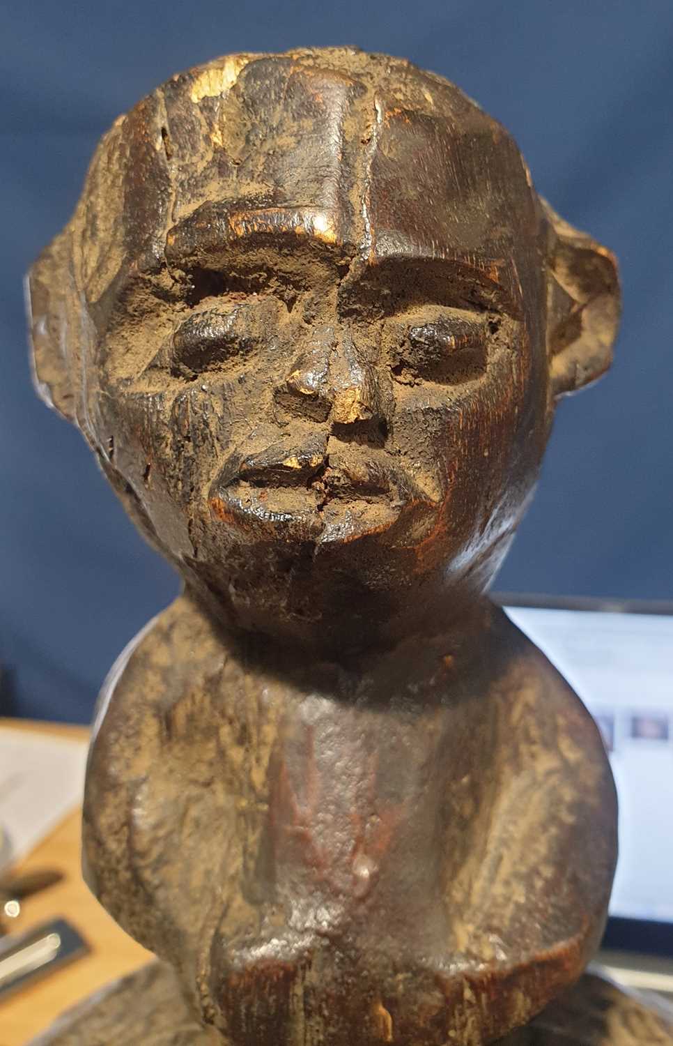 A Bamum Janus mask, Cameroon, with kaolin heightened eyes, surmounted by a Janus figure, with - Image 22 of 25