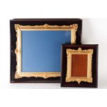 A 19th century fine gilt gesso picture frame, encased in a wooden easel-backed frame, bearing a