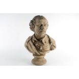 A reconstituted stone bust of Shakespeare, 20th century, 52cmCondition report: No obvious faults