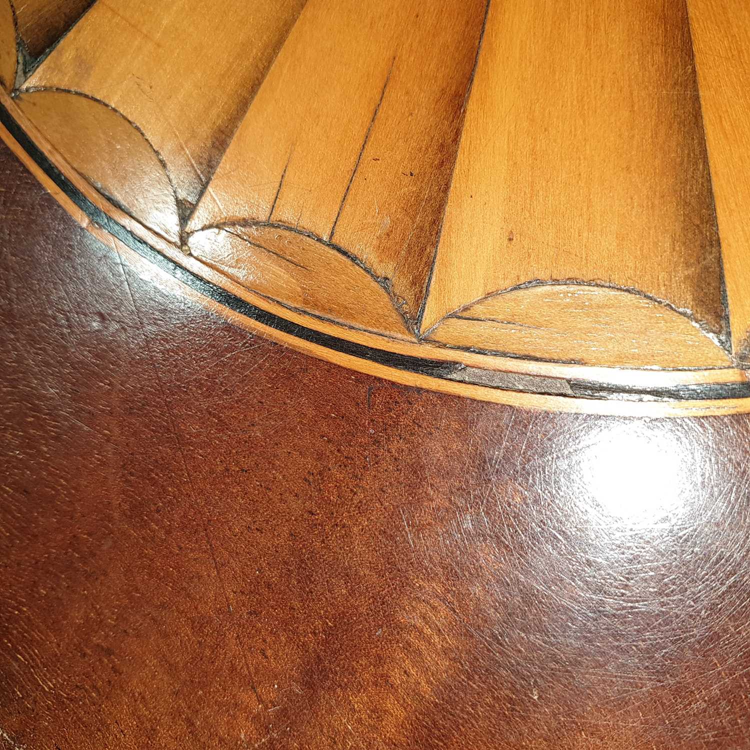 An Edwardian marquetry inlaid mahogany, revolving library bookcase in the manner of Edwards and - Image 7 of 7