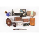 A small collection of items to include a 19th century silver bladed folding fruit knife with
