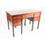 A Victorian, Edwards and Roberts 'Chinese Chippendale' style mahogany kneehole desk, with leather