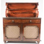 A Regency brass mounted and inlaid figured rosewood chiffonier in the manner of John McLean, with