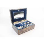 A fine Victorian coromandel sewing box, inlaid with intricate brass, walnut, mother of pearl and