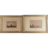 Late 19th / early 20th century, two maritime watercolours, each signed 'Frantz', the largest 15.8 cm