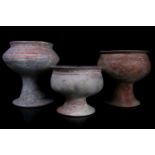 A probably ancient Eastern Mediterranean terracotta pedestal incense burner of stemmed goblet